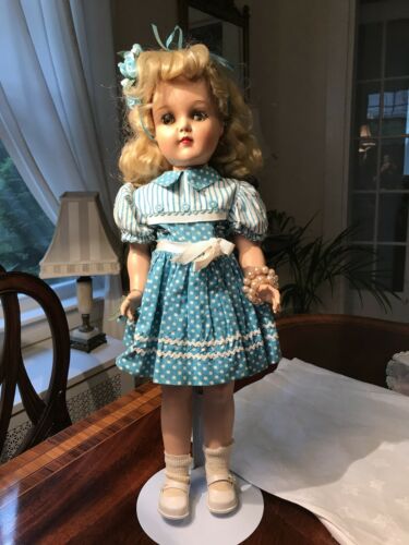 Vintage P-92w Ideal Toni Doll 19” Signed Head And Back Ideal Shoes Blond '54-'56