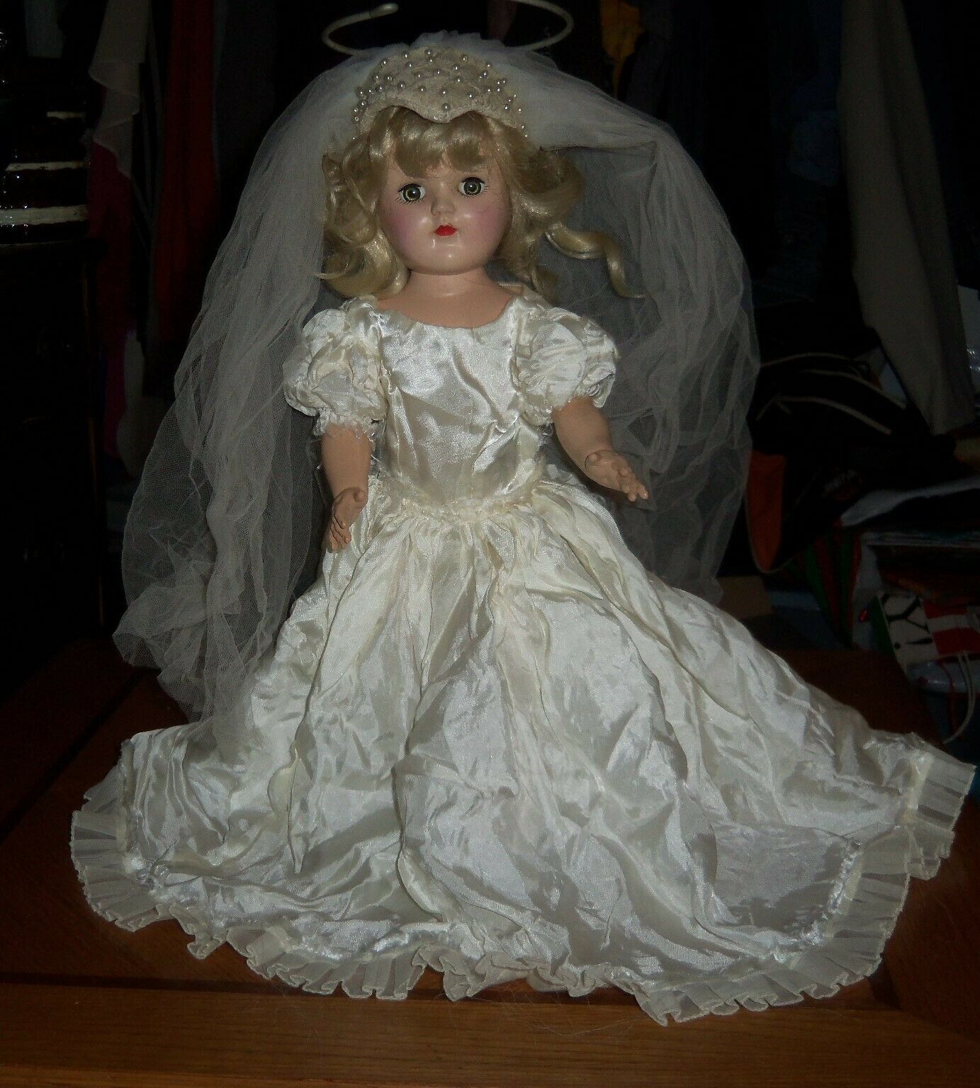Vintage Ideal P-91 Toni Doll~platinum Blonde Hair~sleepy Eyes~15"~hard Plastic
