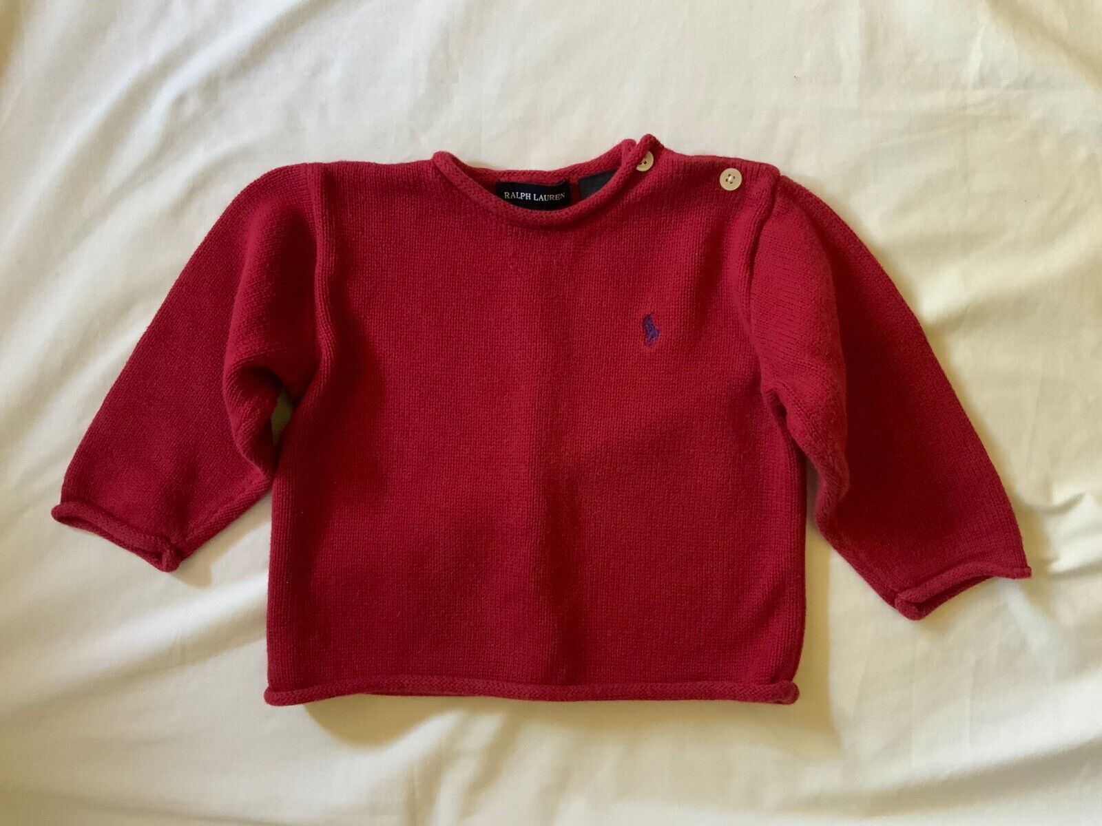 Ralph Lauren Toddler Red Cotton Sweater Size 12m-24m