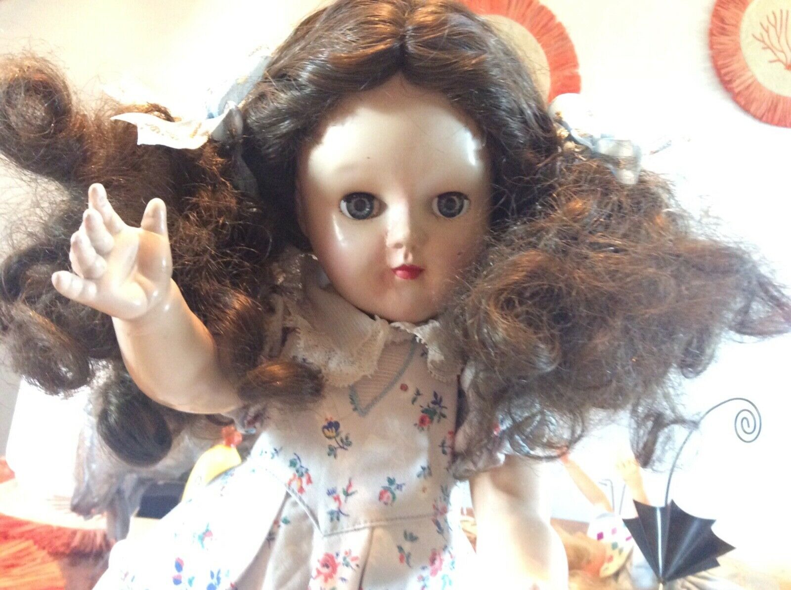 Vtg 1950's Ideal P-91 Doll 16 Inches Tall~lots Of Hair~needs Tlc~