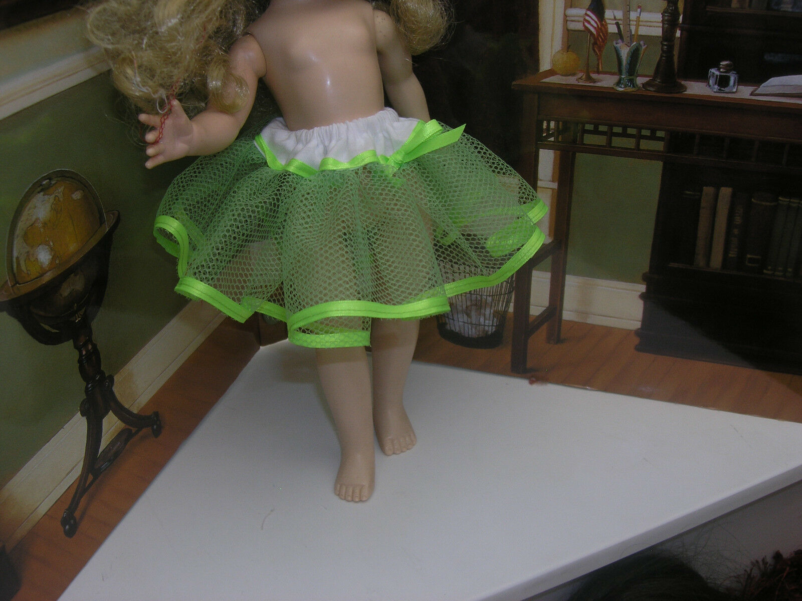 Green Nylon Net Slip Petticoat Crinoline 14" Doll Clothes Fits Ideal Toni P-90
