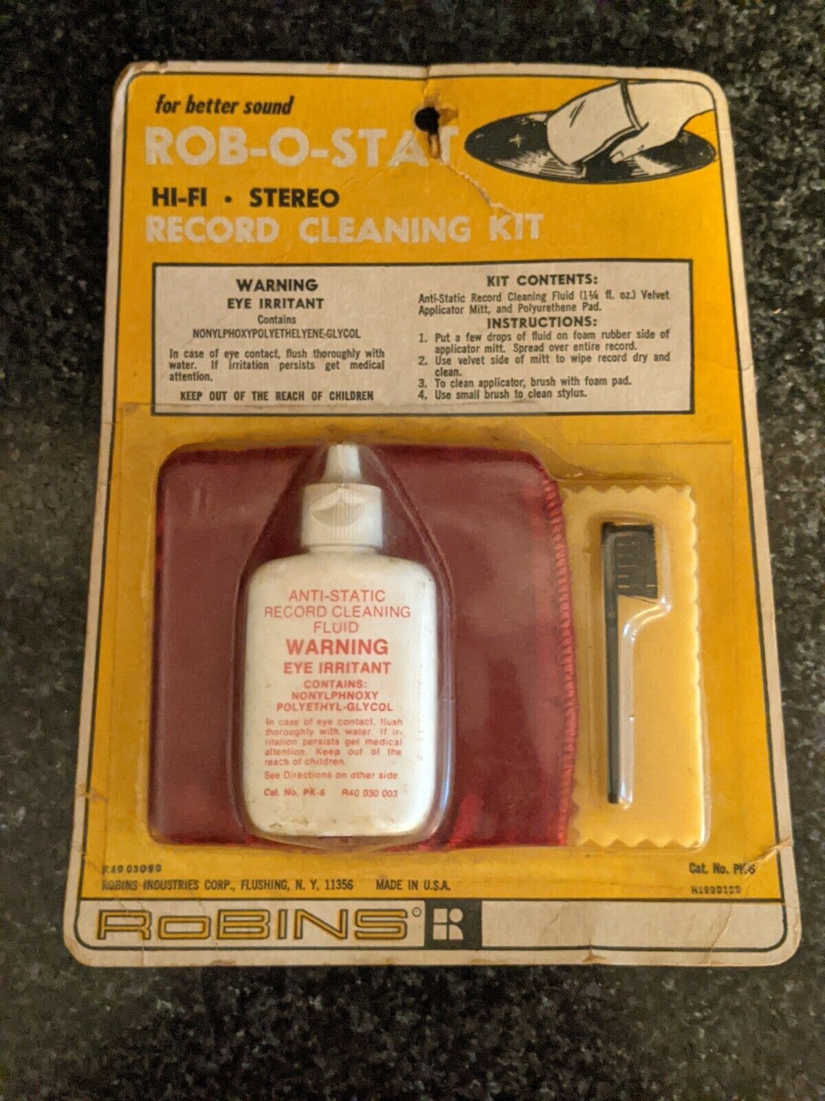 Robin's Rob-o-stat Hi-fi• Stereo Record Cleaning Kit No.pk-6 New Old Stock