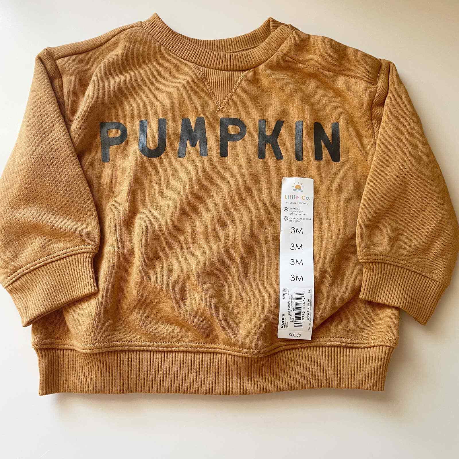 Little Co. Pumpkin Pullover Sweatshirt / Size: 3 Months Lauren Conrad