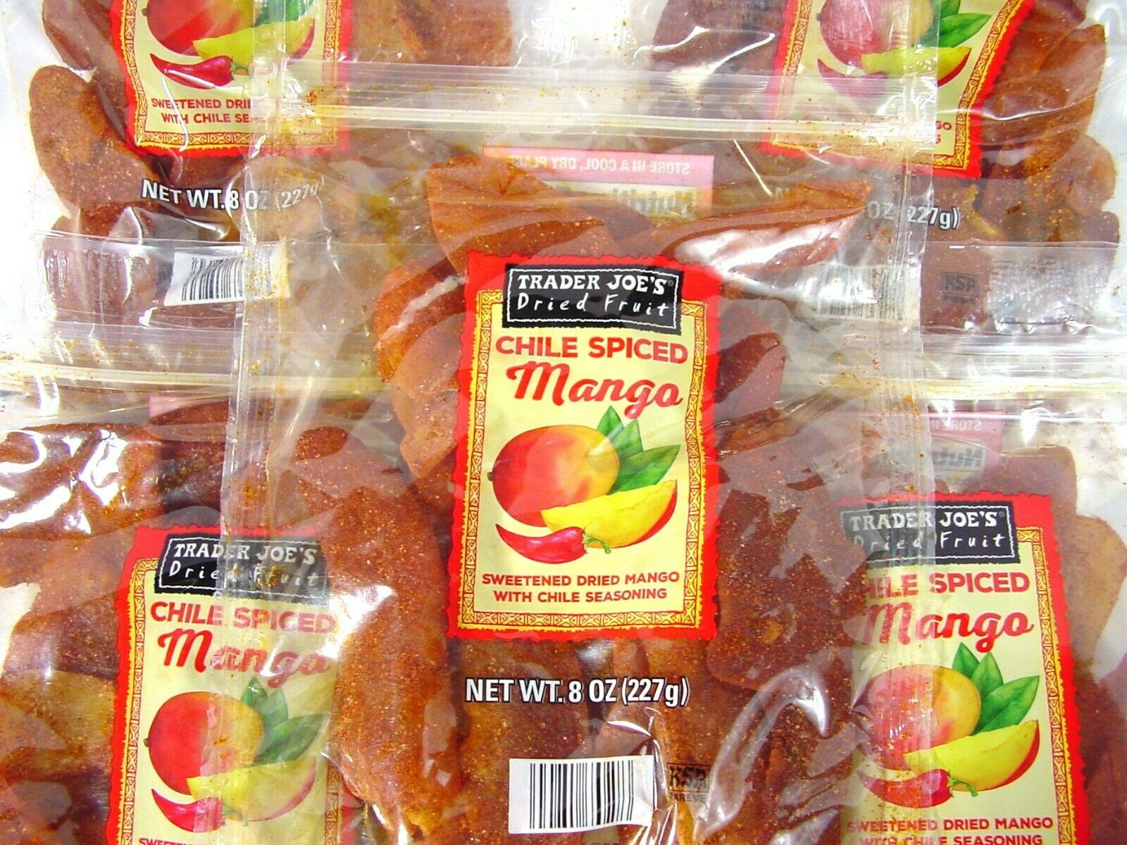 Trader Joe's Chile Spiced Mango Dried Fruit 1 2 3 4 5 Bag Bags New & Fresh