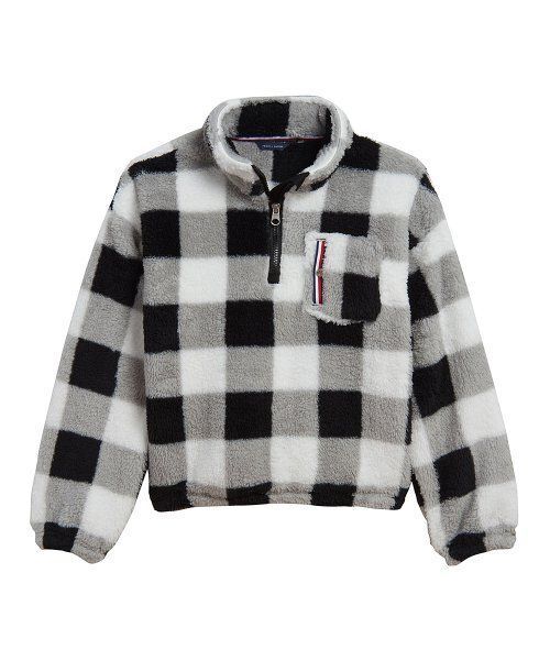 Msrp $50 Tommy Hilfiger Snow White Buffalo Check Pullover White Size 2t